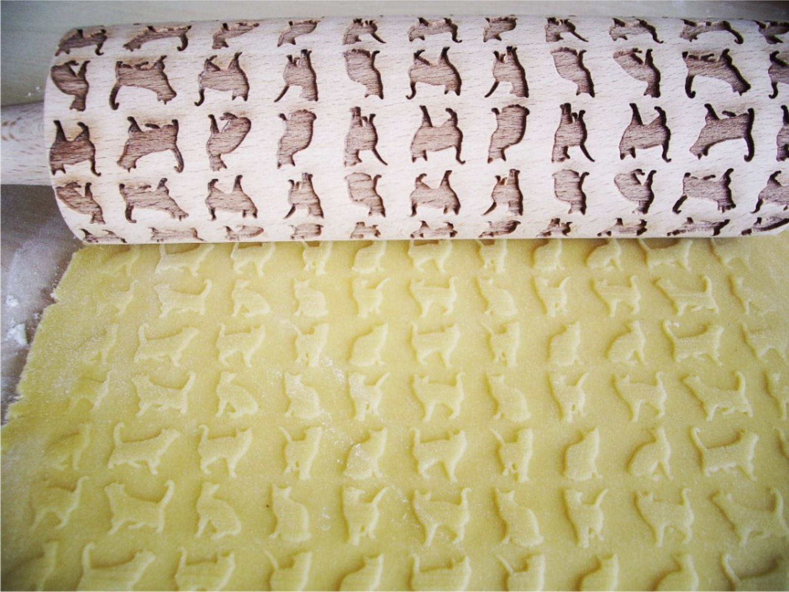 p 3 2 1 321 Cats Embossing Rolling Pin