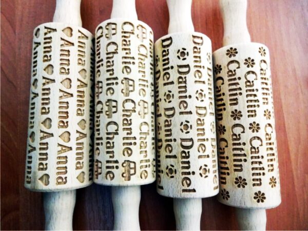4SET Personalized KIDS mini Rolling Pin with NAMES