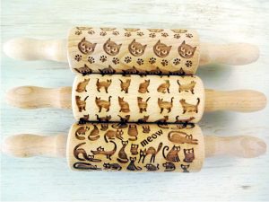 p 1 2 6 9 1269 CATS 3 Kids mini Rolling Pin SET