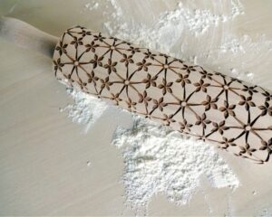 FLORAL NET embossing rolling pin