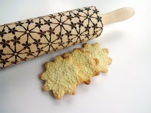 FLORAL NET embossing rolling pin