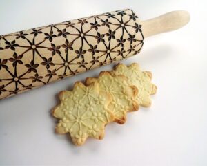 FLORAL NET embossing rolling pin