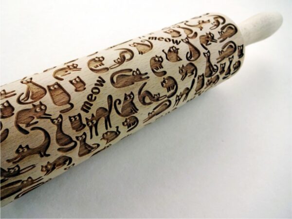 p 4 6 7 467 Meow Cats Embossing Rolling Pin scaled