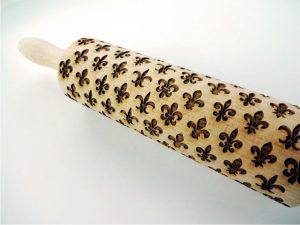 p 5 3 6 536 Fleur De Lis Embossing Rolling Pin