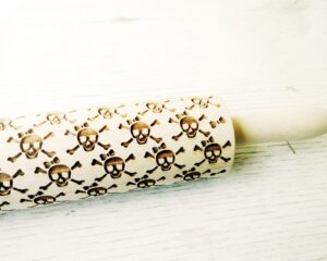 SKULL with ribbon style Embossing Rolling Pin