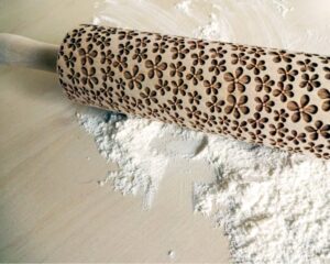 FLOWERS embossing rolling pin