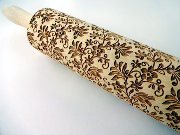 p 6 5 2 652 FLORAL WREATH embossing rolling pin