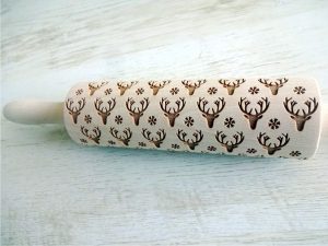 p 7 6 8 768 WHITE ELK embossing rolling pin