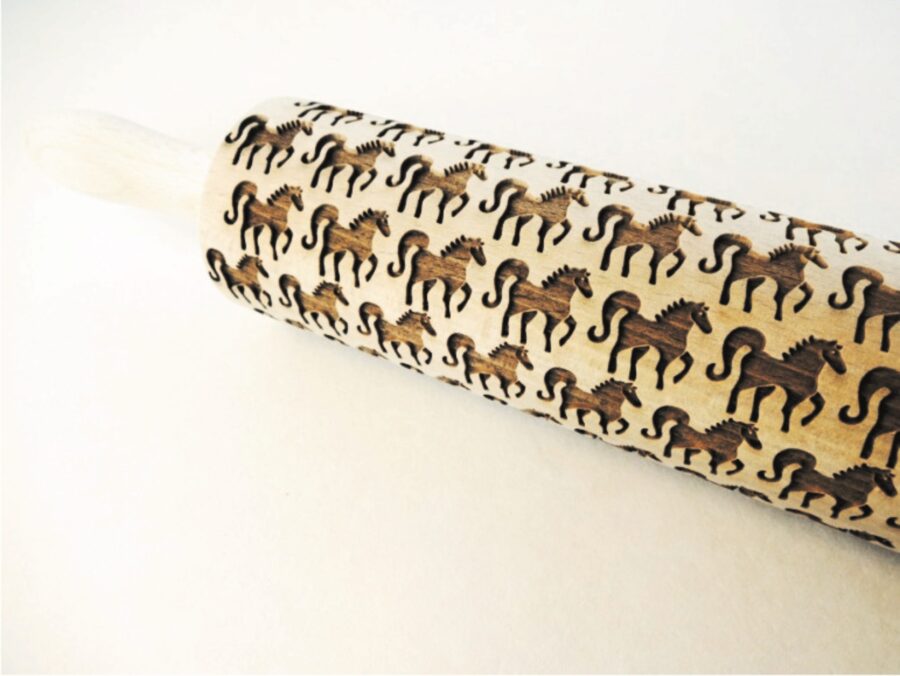 p 8 8 8 888 HORSES Embossing Rolling Pin scaled