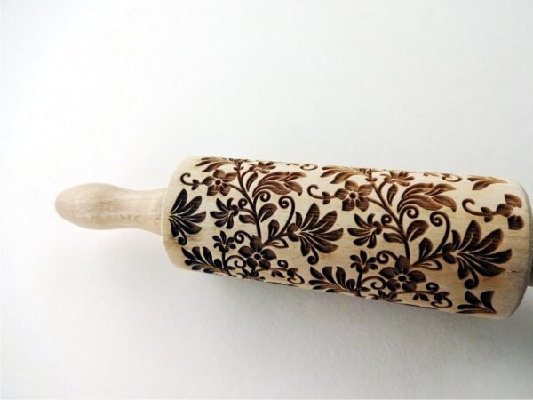 p 1 4 9 6 1496 FLORAL WREATH kids rolling pin