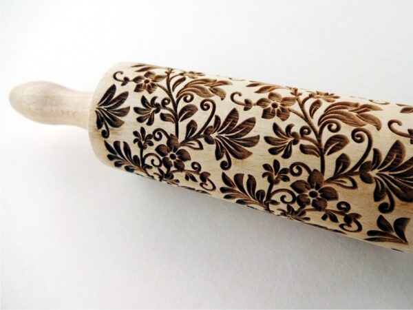 p 1 4 9 7 1497 FLORAL WREATH kids rolling pin
