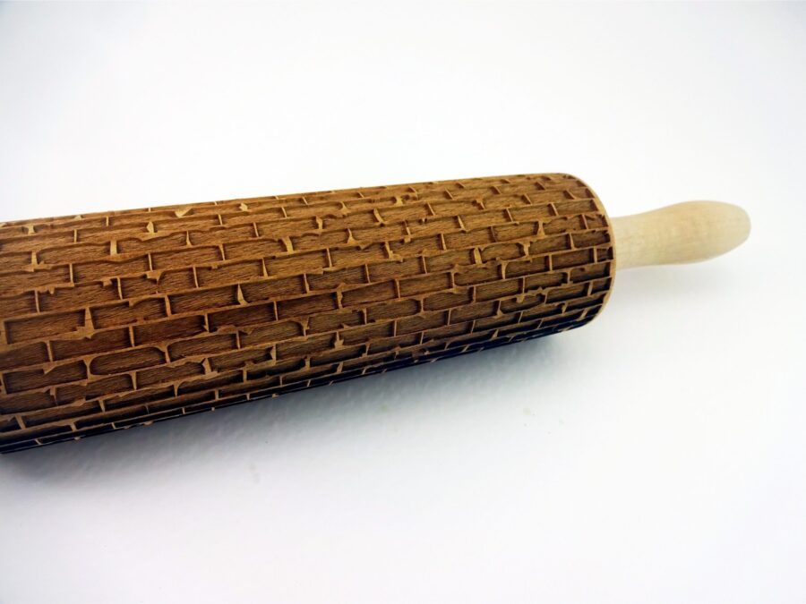 p 1 6 0 8 1608 BRICK WALL Embossing Rolling Pin scaled