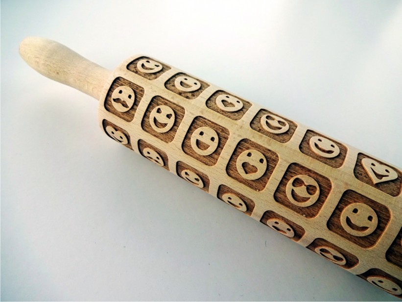 SMILES Embossing Rolling Pin