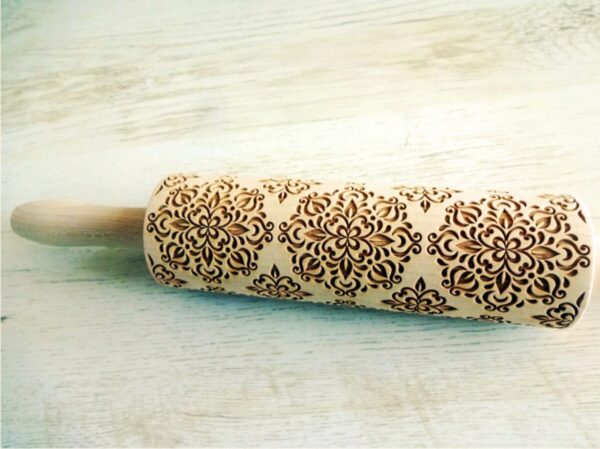 p 1 6 3 6 1636 KALEIDOSCOPE Embossing Rolling Pin scaled