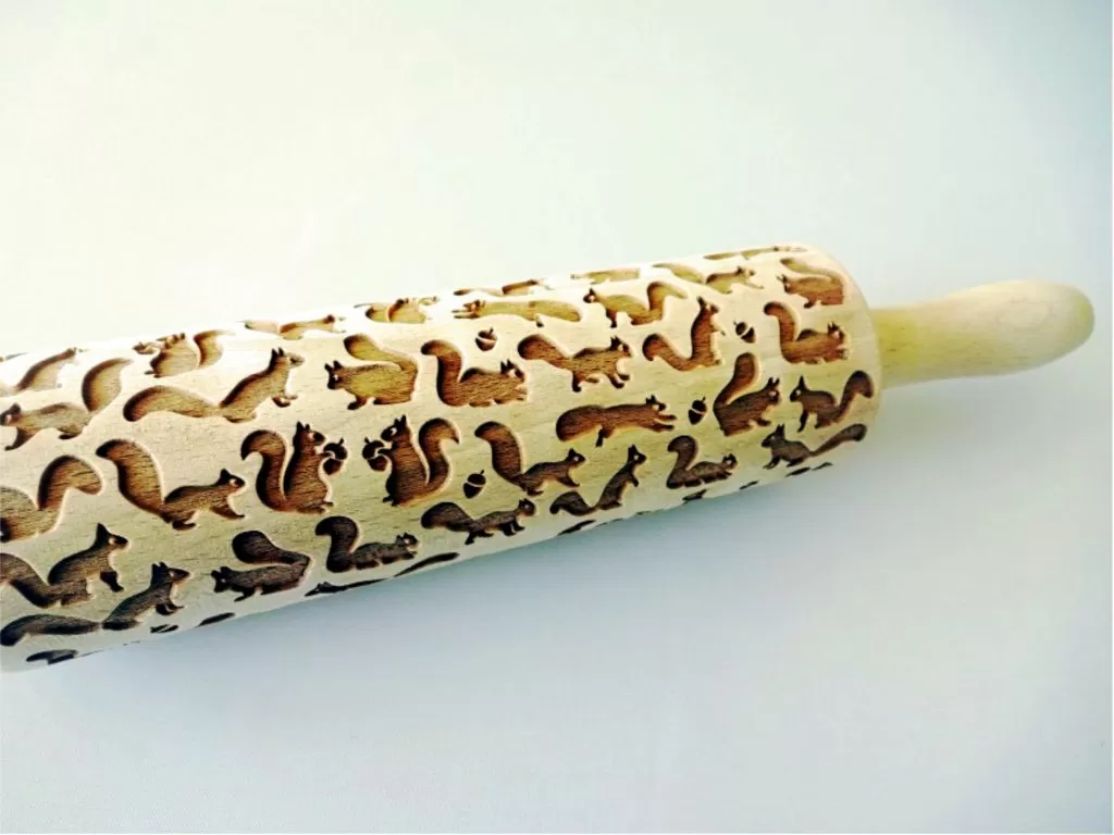 SQUIRRELS Embossing Rolling Pin