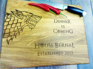 Game of Thrones with personalization cutting board