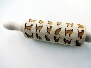 p 1 8 5 0 1850 CATS kids rolling pin