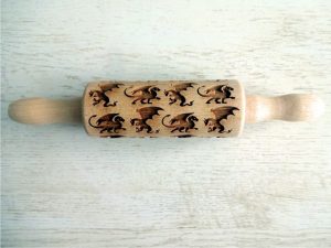 p 1 8 9 0 1890 DRAGONS kids rolling pin