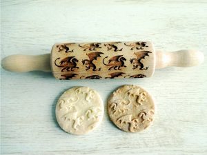 p 1 8 9 1 1891 DRAGONS kids rolling pin