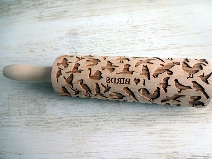 BIRDS Embossing Rolling Pin