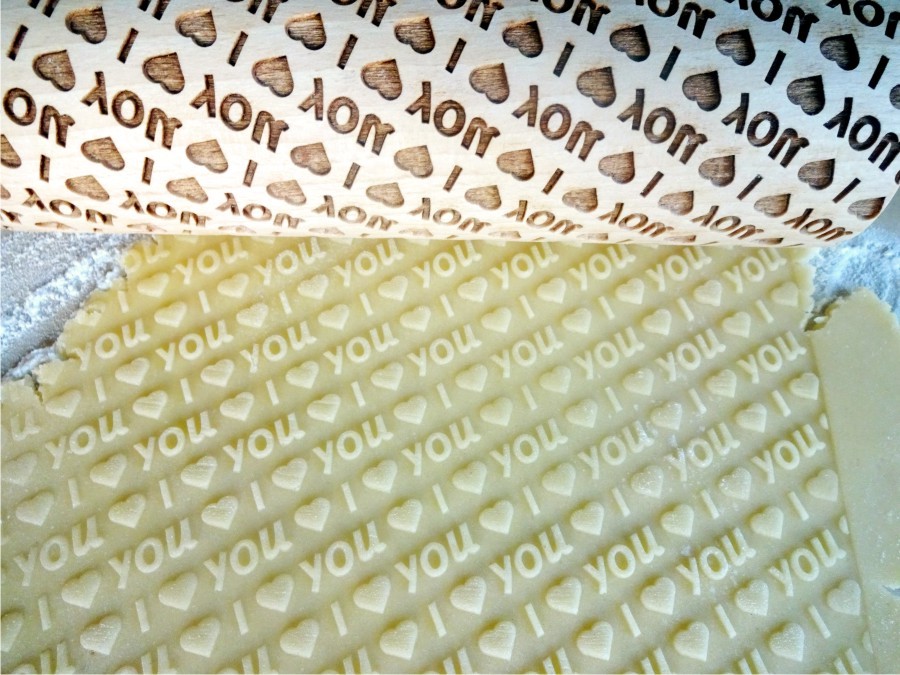 I LOVE YOU Embossing Rolling Pin