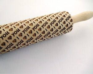 I LOVE YOU Embossing Rolling Pin