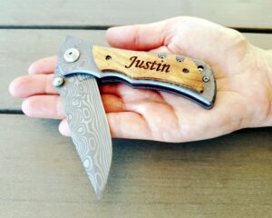 Personalized Pocket Knives DAMASK