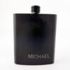 Midnight black matt hip flask - 7 oz.