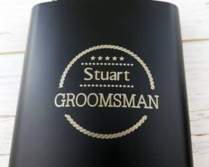 Black matt hip flask - 7 oz.