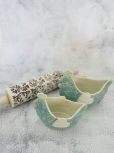 Embossed Rolling Pin Algis crafts x Jas FLORAL VINE ceramics