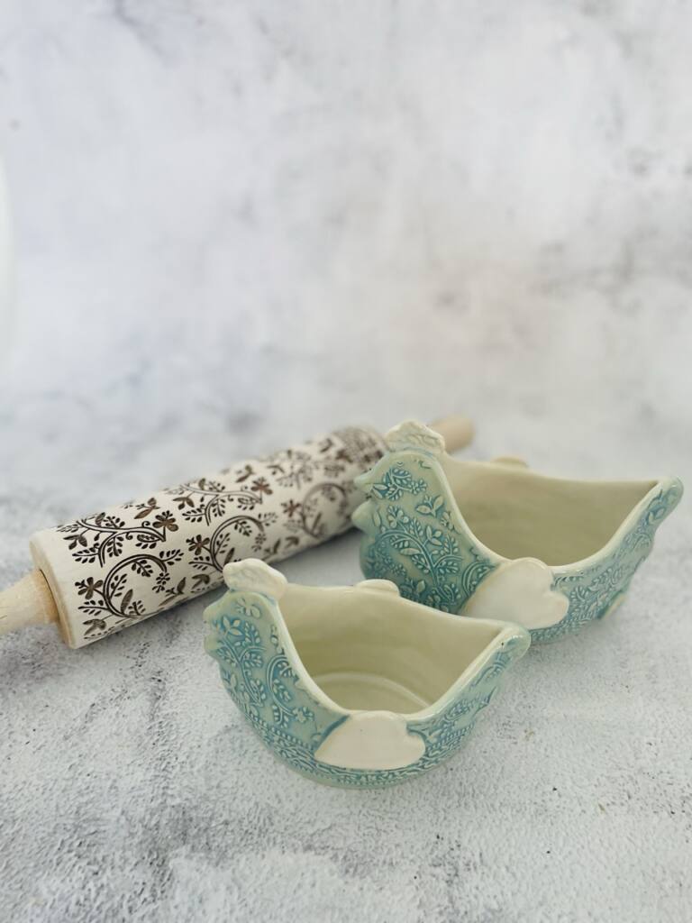 Embossed Rolling Pin Algis crafts x Jas FLORAL VINE ceramics