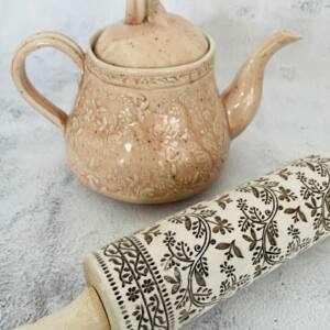 Embossed Rolling Pin Algis crafts x Jas FLORAL VINE ceramics