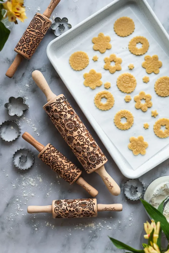 Embossed rolling pin about us