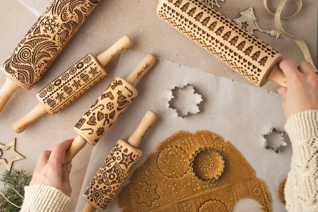 Embossed Rolling Pin Algis Crafts Christmas gifts shop