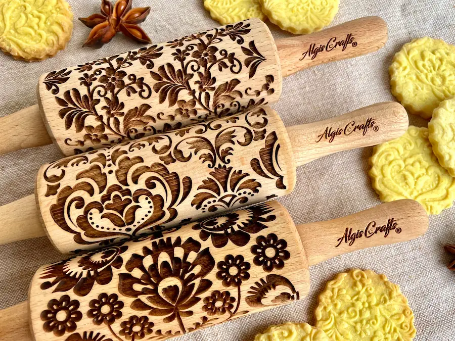 Embossed Rolling Pin Algis Crafts
