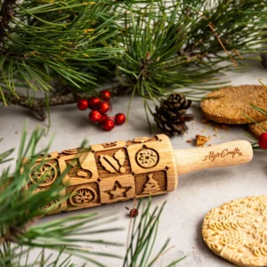 Embossed Rolling Pin Christmas Algis Crafts