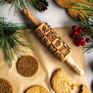 Embossed Rolling Pin Christmas Algis Crafts