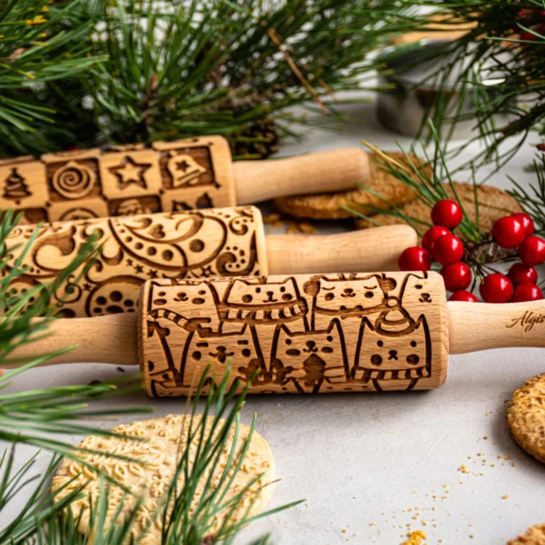 Embossed Rolling Pin Christmas Algis Crafts